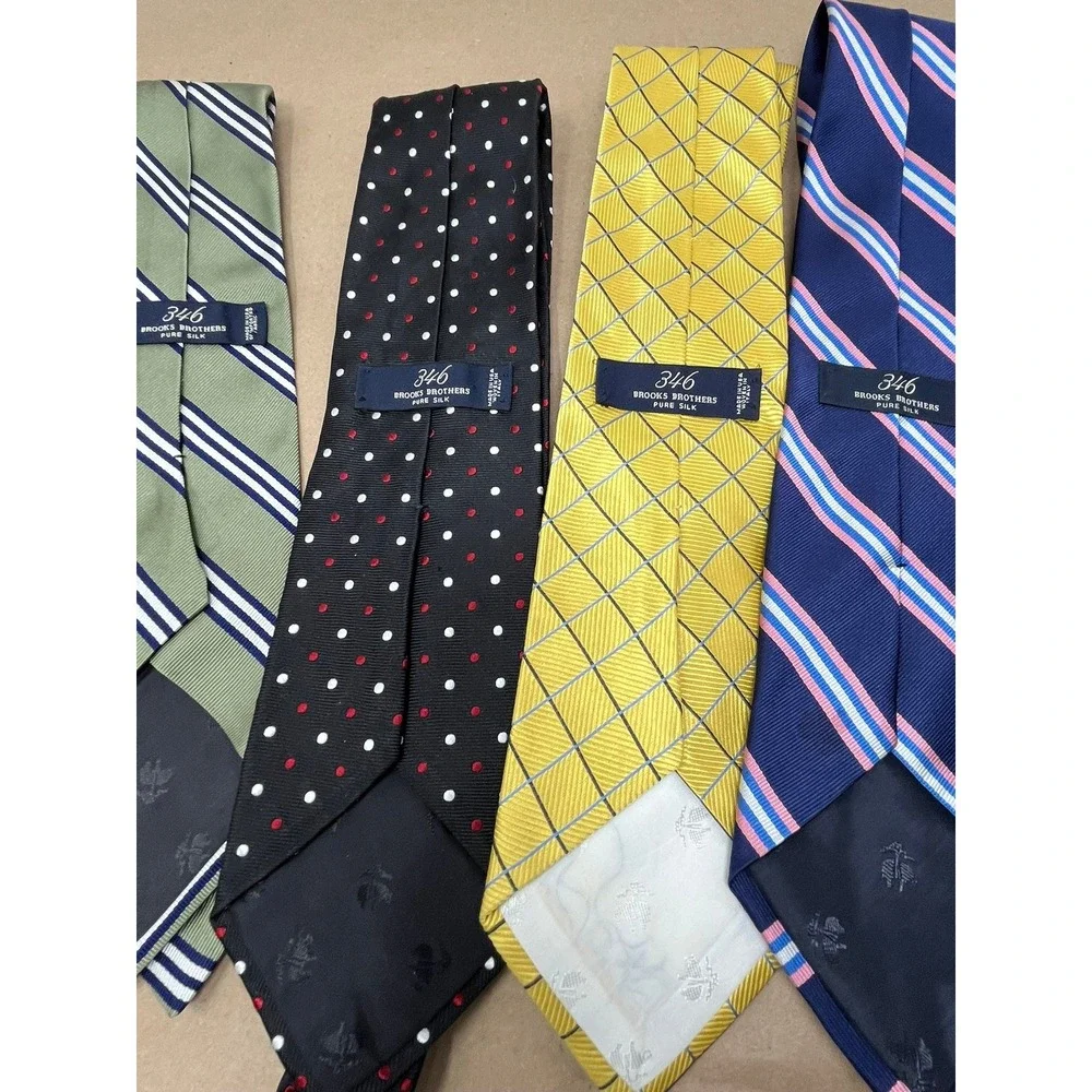 Brooks Brothers Silk Tie Lot of 6 Mens Striped Polka Dot Paisley Windowpane 346